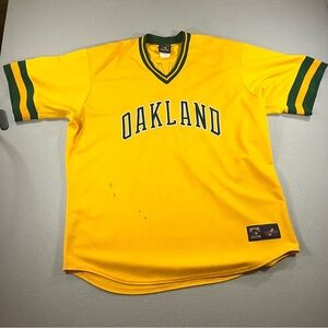 Men's Vintage 90's Majestic Oakland Athletics Alternate 80s Yellow Jersey Sz 2XL